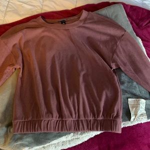 Cropped maroon sweater